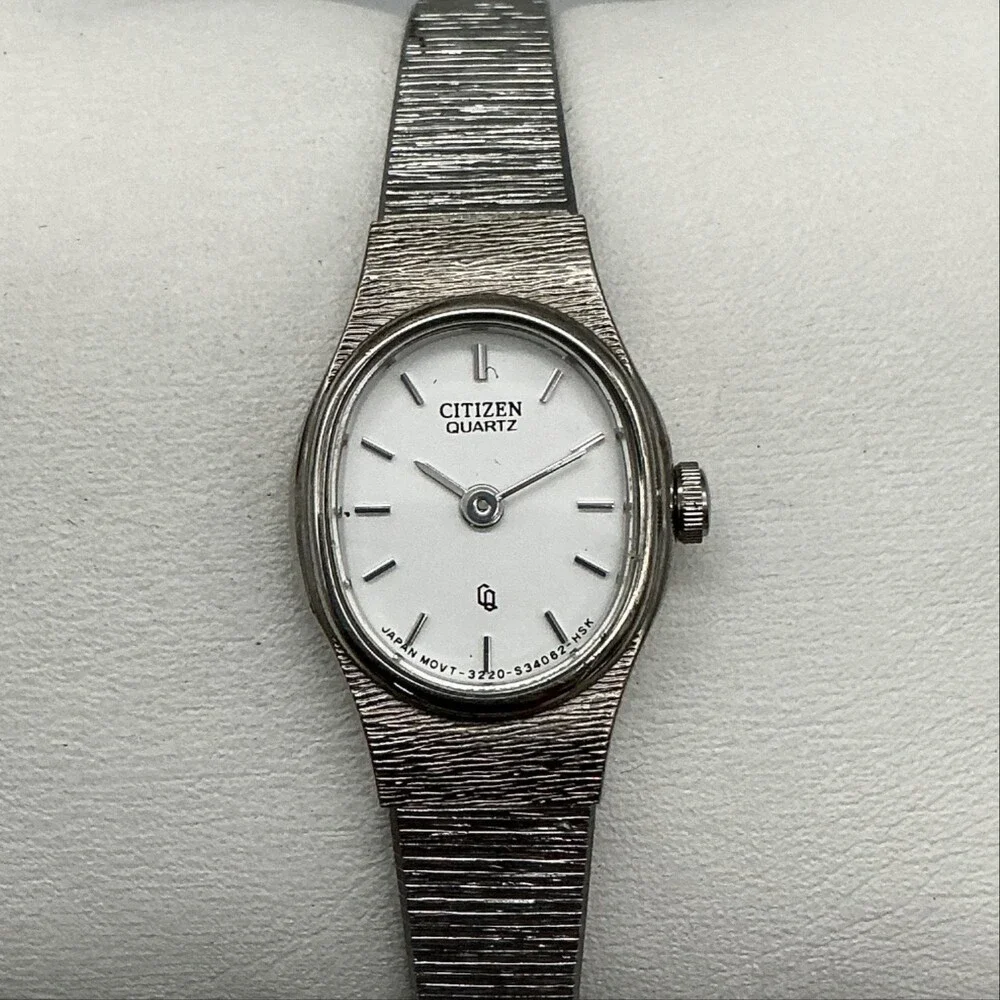 Vintage Citizen 3220-S09532 Womens Watch 17mm Oval Dial New Battery 6.25